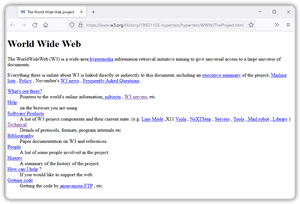 Archivní kopie prvního webu